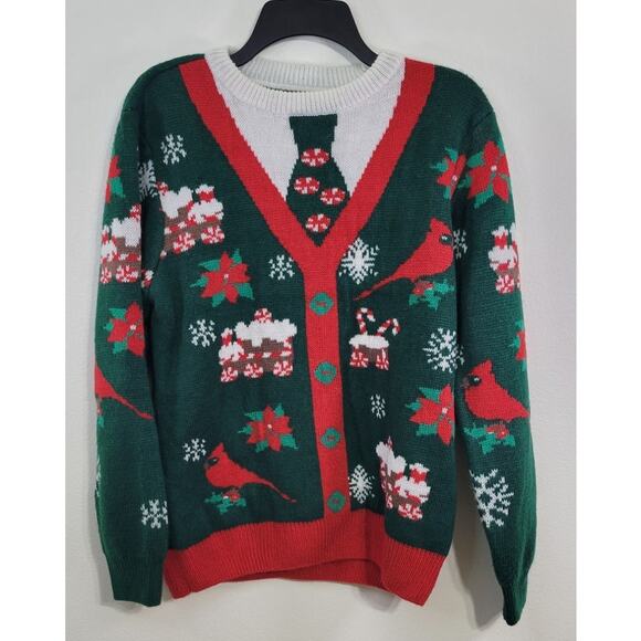 Party Sweater Dec. 25th Large Christmas Holiday Sweater Ugly Christmas Sweater - Picture 1 of 6